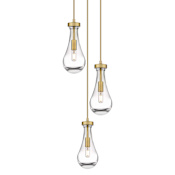 Innovations Lighting Owego 3 Light 13" Wide Multi Light Pendant Brushed Brass / Clear