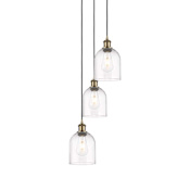 Innovations Lighting Bella 3 Light 12" Wide Multi Light Pendant Antique Brass / Clear