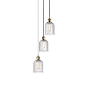 Innovations Lighting Bridal Veil 3 Light 12" Wide Multi Light Pendant Antique Brass / Clear