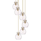 Innovations Lighting Newton Sphere 6 Light 19" Wide Multi Light Pendant Brushed Brass / Clear