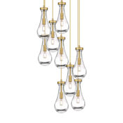Innovations Lighting Owego 9 Light 20" Wide Multi Light Pendant Brushed Brass / Clear