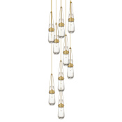 Innovations Lighting Milan 9 Light 19" Wide Multi Light Pendant Brushed Brass / Clear