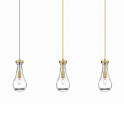 Innovations Lighting Owego 3 Light 37" Wide Linear Pendant Brushed Brass / Clear