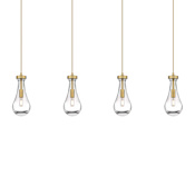 Innovations Lighting Owego 4 Light 49" Wide Linear Pendant Brushed Brass / Clear