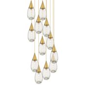 Innovations Lighting Malone 12 Light 26" Wide Multi Light Pendant Brushed Brass / Clear