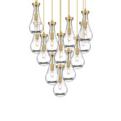Innovations Lighting Owego 12 Light 25" Wide Multi Light Pendant Brushed Brass / Clear