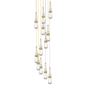 Innovations Lighting Milan 12 Light 24" Wide Multi Light Pendant Brushed Brass / Clear