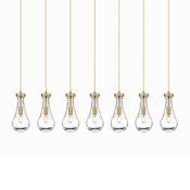 Innovations Lighting Owego 7 Light 49" Wide Linear Pendant Brushed Brass / Clear