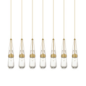 Innovations Lighting Milan 7 Light 49" Wide Linear Pendant Brushed Brass / Clear