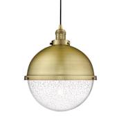 Innovations Lighting Hampden 13" Wide Pendant Brushed Brass / Seedy