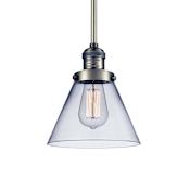 Innovations Lighting Cone 8" Wide Single Light Mini Pendant Antique Brass / Clear