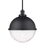 Innovations Lighting Hampden 13" Wide Pendant Matte Black / Seedy