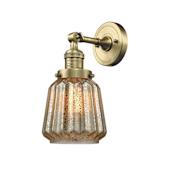 Innovations Lighting Chatham Single Light 12" Tall Bathroom Sconce with Multiple Shade Options Antique Brass / Clear