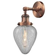Innovations Lighting Geneseo Single Light 6-1/2" Wide Bathroom Sconce Antique Copper / Clear Crackle