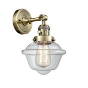 Innovations Lighting Small Oxford Single Light 12" Tall Bathroom Sconce with Multiple Shade Options Antique Brass / Clear