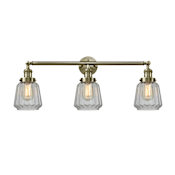 Innovations Lighting Chatham 3 Light 30" Wide Bathroom Vanity Light with Multiple Shade Options Antique Brass / Clear