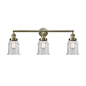 Innovations Lighting Canton 3 Light 30" Wide Bathroom Vanity Light Antique Brass / Clear