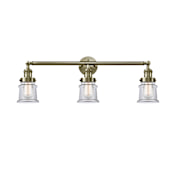 Innovations Lighting Small Canton 3 Light 30" Wide Bathroom Vanity Light Antique Brass / Clear