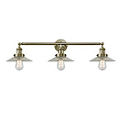 Innovations Lighting Halophane 3 Light 33" Wide Bathroom Vanity Light Antique Brass / Flat