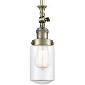 Innovations Lighting Dover 5" Wide Mini Rod Hung Adjustable Pendant Antique Brass / Clear