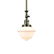 Innovations Lighting Small Oxford Single Light 8" Wide Mini Pendant Antique Brass / Matte White Cased