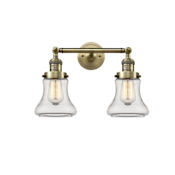 Innovations Lighting Bellmont 2 Light 17" Wide Bathroom Vanity Light Antique Brass / Clear