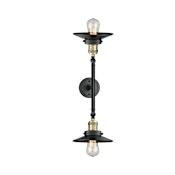 Innovations Lighting Railroad 2 Light 19" Wide Bathroom Vanity Light with Multiple Shade Options Black Antique Brass / Matte Black