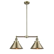 Innovations Lighting Briarcliff 2 Light 21" Wide Linear Chandelier / Semi-Flush Ceiling Fixture Antique Brass