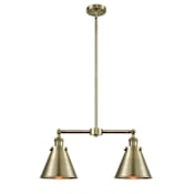 Innovations Lighting Appalachian 2 Light 23" Wide Linear Chandelier / Semi-Flush Ceiling Fixture Antique Brass