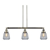 Innovations Lighting Chatham 3 Light 39" Wide Linear Chandelier Antique Brass / Clear