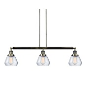 Innovations Lighting Fulton 3 Light 39" Wide Linear Chandelier Antique Brass / Clear