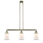 Innovations Lighting Canton 3 Light 39" Wide Linear Chandelier Antique Brass / Matte White