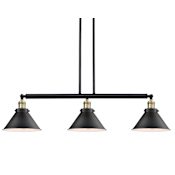 Innovations Lighting Briarcliff 3 Light 43" Wide Linear Chandelier Black / Antique Brass / Matte Black