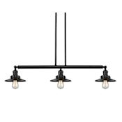 Innovations Lighting Railroad 3 Light 41" Wide Linear Chandelier Oil Rubbed Bronze / Oil Rubbed Bronze