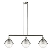 Innovations Lighting Hampden 3 Light 42" Wide Linear Pendant Brushed Satin Nickel / Seedy