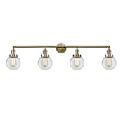 Innovations Lighting Beacon 4 Light 42" Wide Vanity Light Antique Brass / Clear
