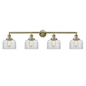 Innovations Lighting Bell 4 Light 44" Wide Vanity Light Antique Brass / Clear
