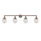 Innovations Lighting Beacon 4 Light 42" Wide Vanity Light Antique Copper / Clear