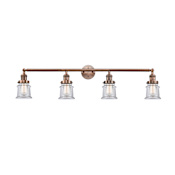 Innovations Lighting Small Canton 4 Light 42" Wide Bathroom Vanity Light Antique Copper / Clear