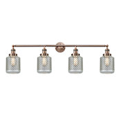 Innovations Lighting Stanton 4 Light 44" Wide Bathroom Vanity Light Antique Copper / Wire Mesh
