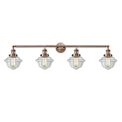 Innovations Lighting Small Oxford 4 Light 46" Wide Bathroom Vanity Light Antique Copper / Clear