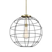 Innovations Lighting Lake Placid 22" Wide Cage Pendant Antique Brass / Matte Black