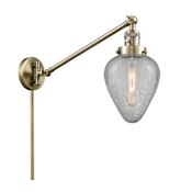 Innovations Lighting Geneseo Single Light 25" Tall Hardwired or Plug-In Wall Sconce / Pendant Antique Brass / Clear