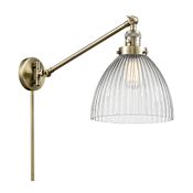 Innovations Lighting Seneca Falls Single Light 16" Tall Bathroom Sconce Antique Brass / Clear