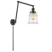 Innovations Lighting Canton Single Light 30" Tall Plug-In Wall Sconce Oiled Rubbed Bronze / Clear