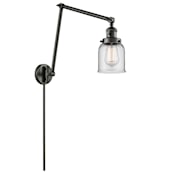 Innovations Lighting Small Bell Single Light 30" Tall Wall Sconce Oiled Rubbed Bronze / Clear