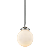 Innovations Lighting Beacon 6" Wide Mini Pendant Brushed Satin Nickel / Gloss White