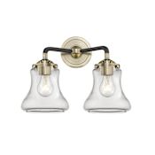 Innovations Lighting Bellmont 2 Light 14" Wide Bathroom Vanity Light Black Antique Brass / Clear