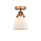 Innovations Lighting Cone 7" Wide Semi-Flush Ceiling Fixture Antique Copper / Matte White