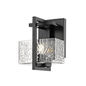 Innovations Lighting Striate Wall Sconce Black / Clear